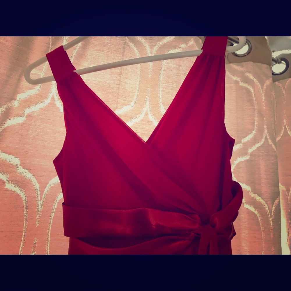 Red Chiffon Cocktail Dress